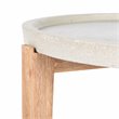 Safavieh Serka Acacia Wood/Sandstone Side Table in Natural and Light Gray