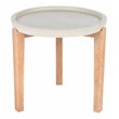 Safavieh Serka Acacia Wood/Sandstone Side Table in Natural and Light Gray