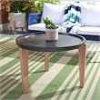 Safavieh Valton Acacia Wood/Sandstone Side Table in Natural and Black