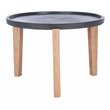 Safavieh Valton Acacia Wood/Sandstone Side Table in Natural and Black