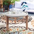 Safavieh Valton Acacia Wood/Sandstone Side Table in Natural and Light Gray