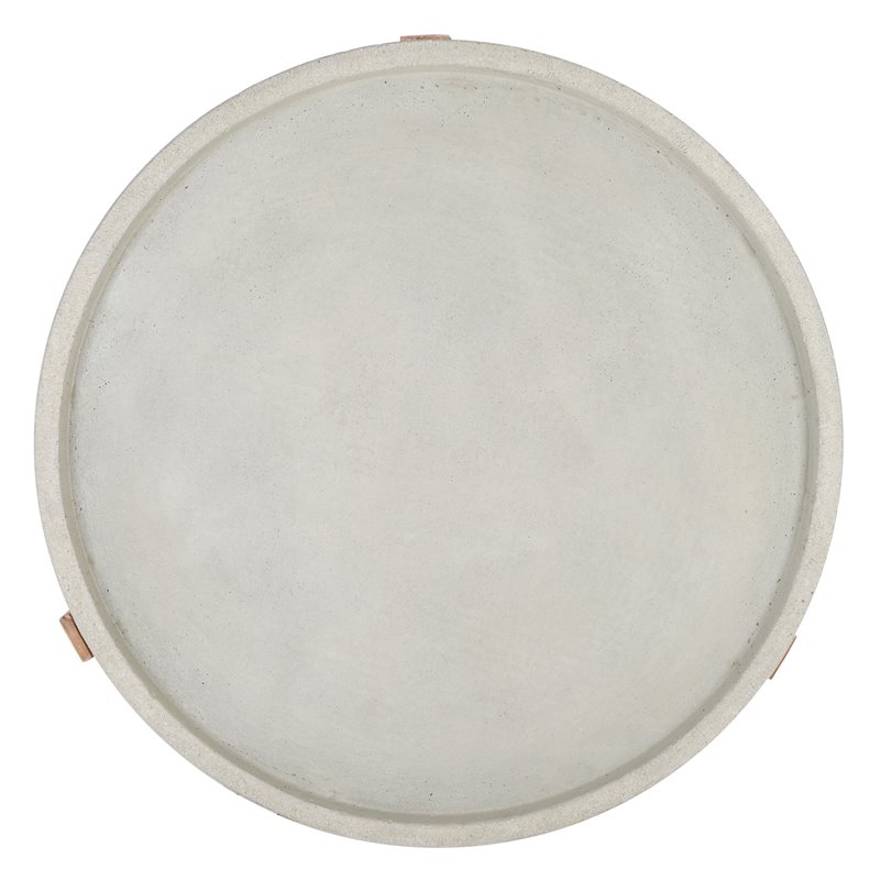 Safavieh Valton Acacia Wood/Sandstone Side Table in Natural and Light Gray