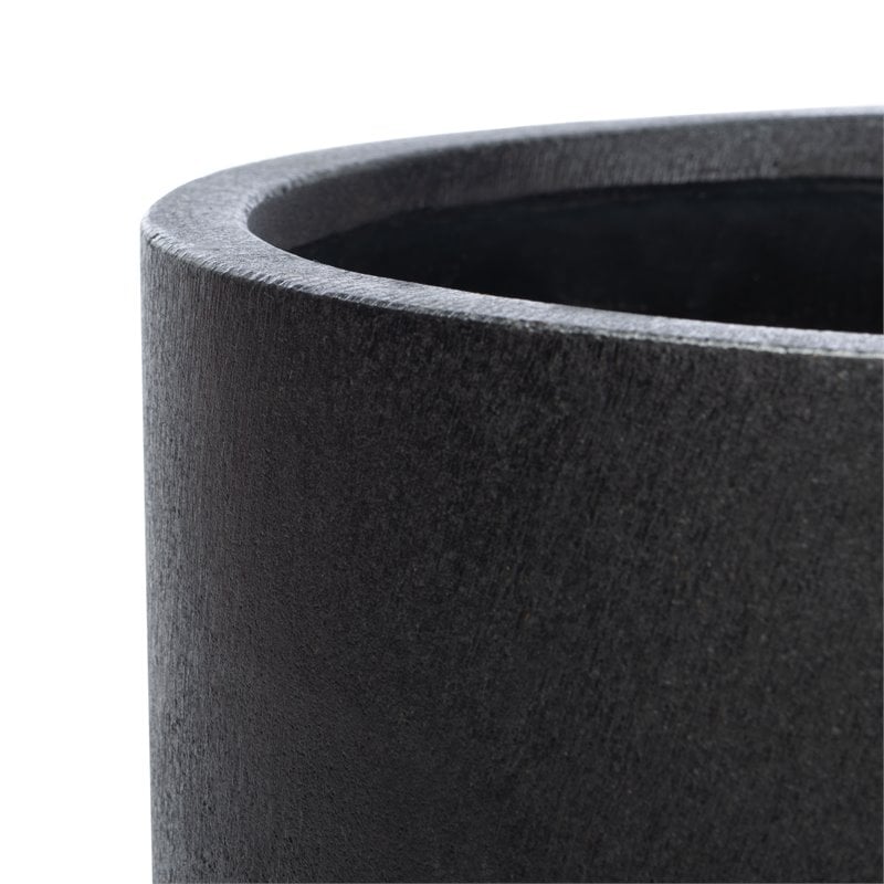 Safavieh Jesper Concrete Ficonstone/Acacia Wood Planter in Natural/Black