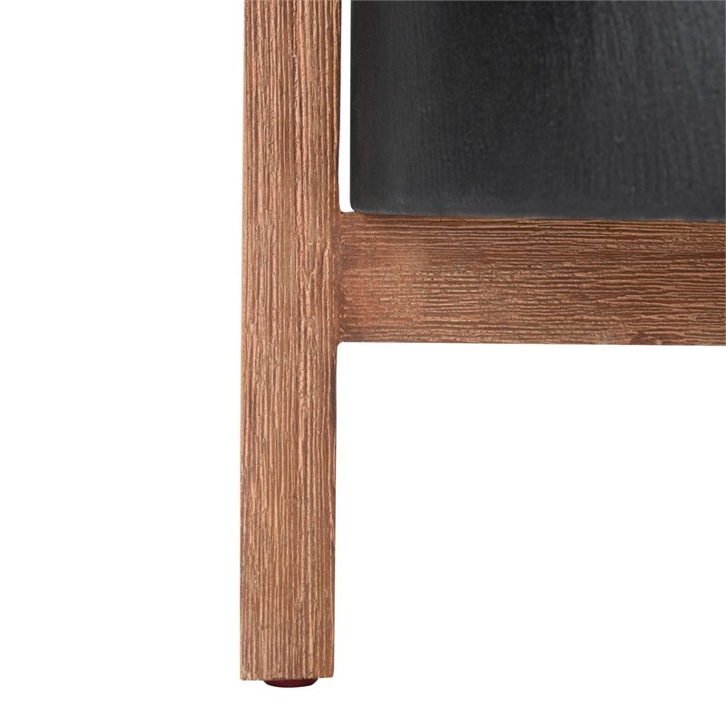 Safavieh Jesper Concrete Ficonstone/Acacia Wood Planter in Natural/Black