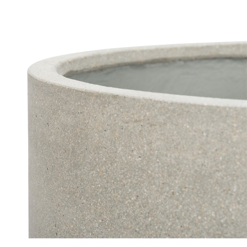 Safavieh Jesper Concrete Ficonstone/Acacia Wood Planter in Natural/Light Gray