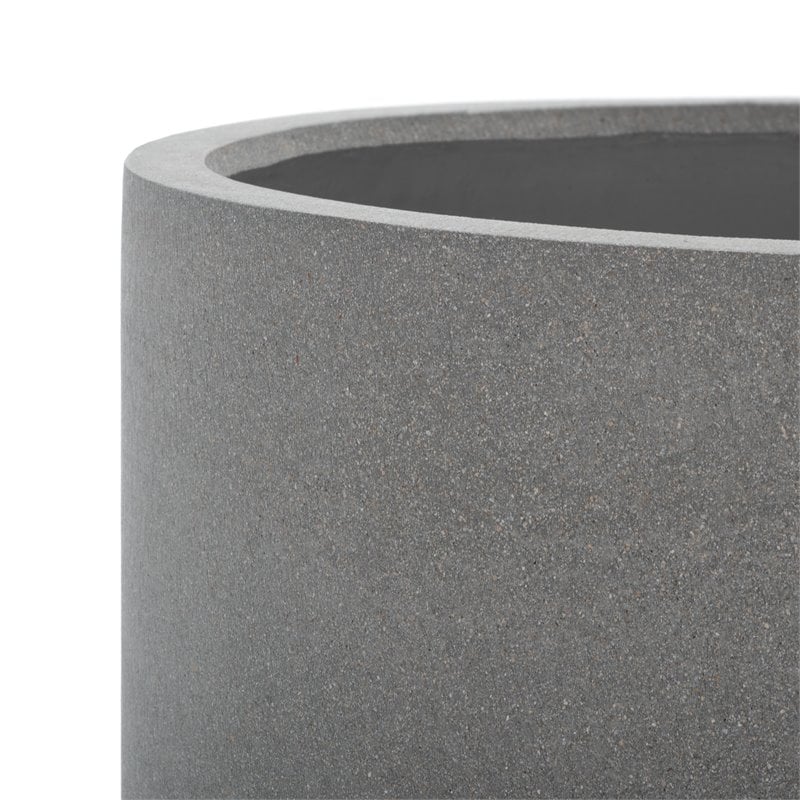 Safavieh Loflen Concrete Ficonstone/Acacia Wood Planter in Natural/Light Gray