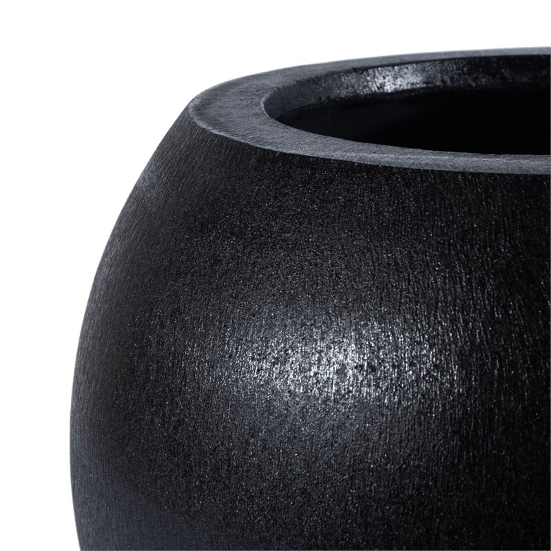 Safavieh Gerand Concrete Ficonstone Orb-Shaped Outdoor Planter in Black