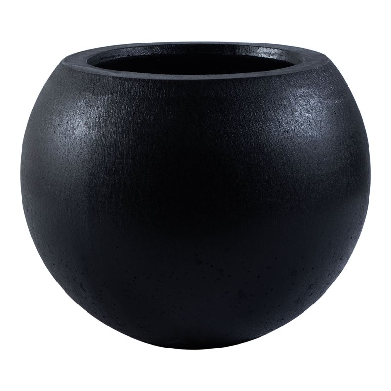 Safavieh Gerand Concrete Ficonstone Orb-Shaped Outdoor Planter in Black