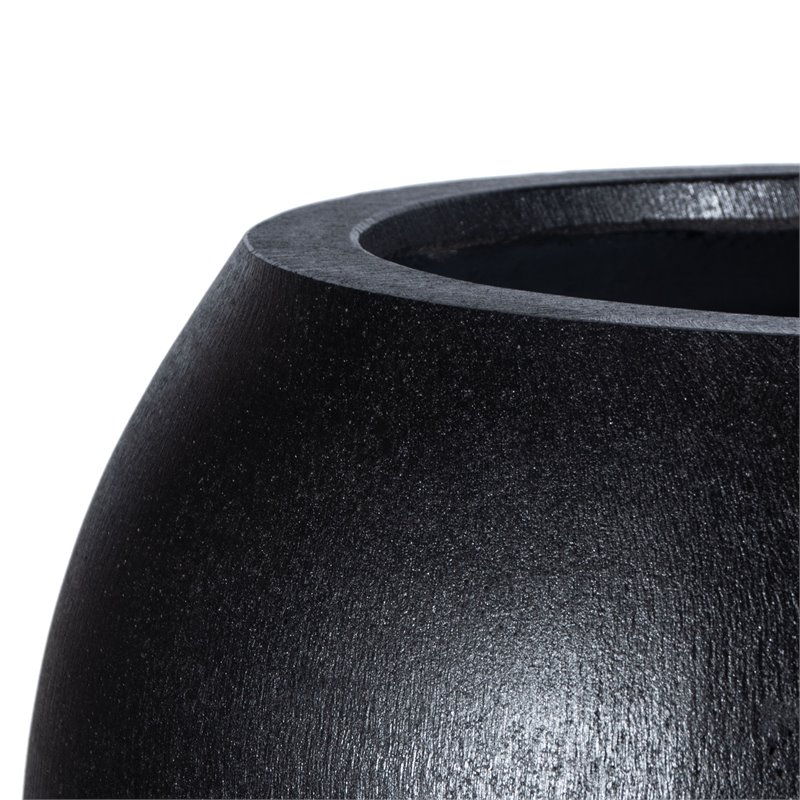 Safavieh Kenslia Concrete Ficonstone Orb-Shaped Outdoor Planter in Black