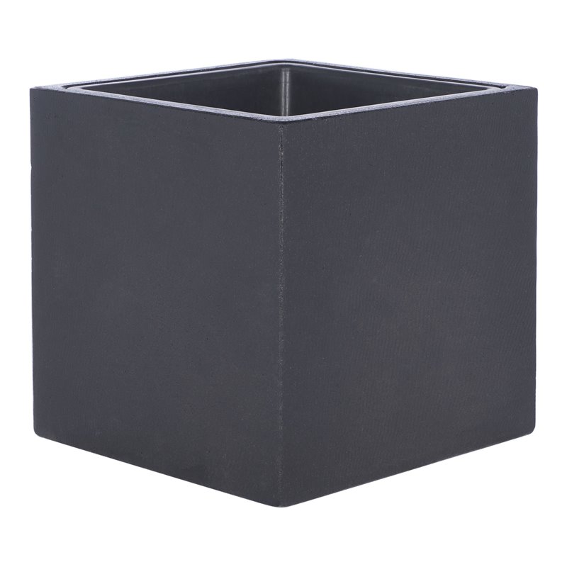 Safavieh Larlen Concrete Ficonstone Outdoor Planter in Black