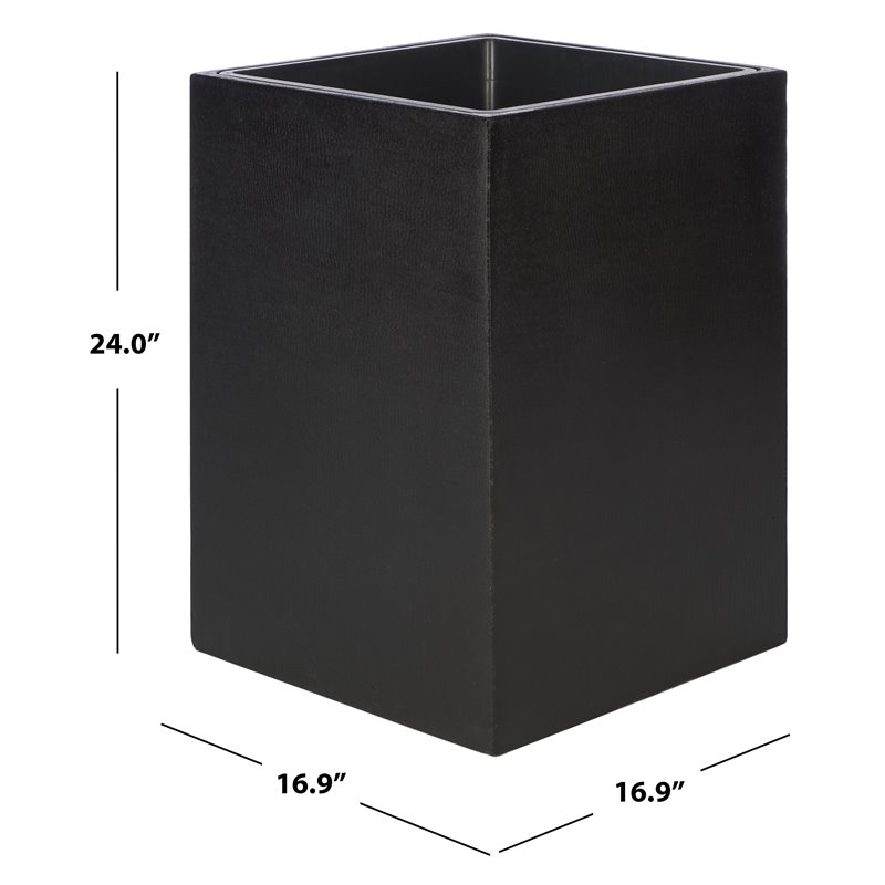 Safavieh Kendri Concrete Ficonstone Outdoor Planter in Black