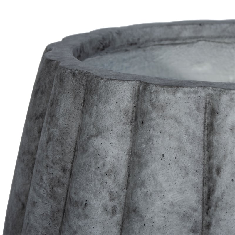 Safavieh Kaston Contemporary Concrete Ficonstone Outdoor Planter in Gray