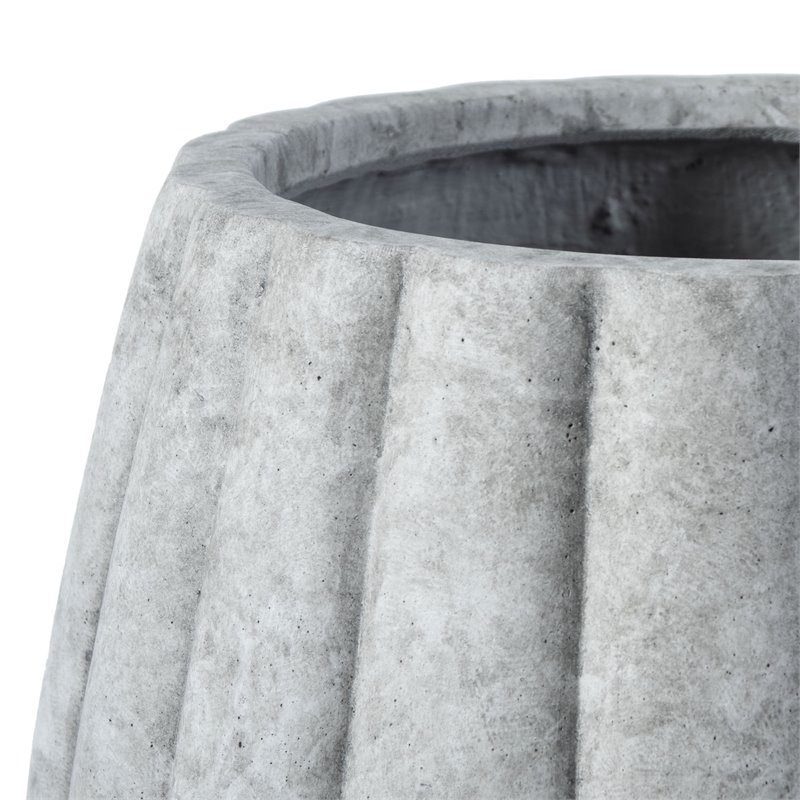 Safavieh Kaston Contemporary Concrete Ficonstone Outdoor Planter in Light Gray