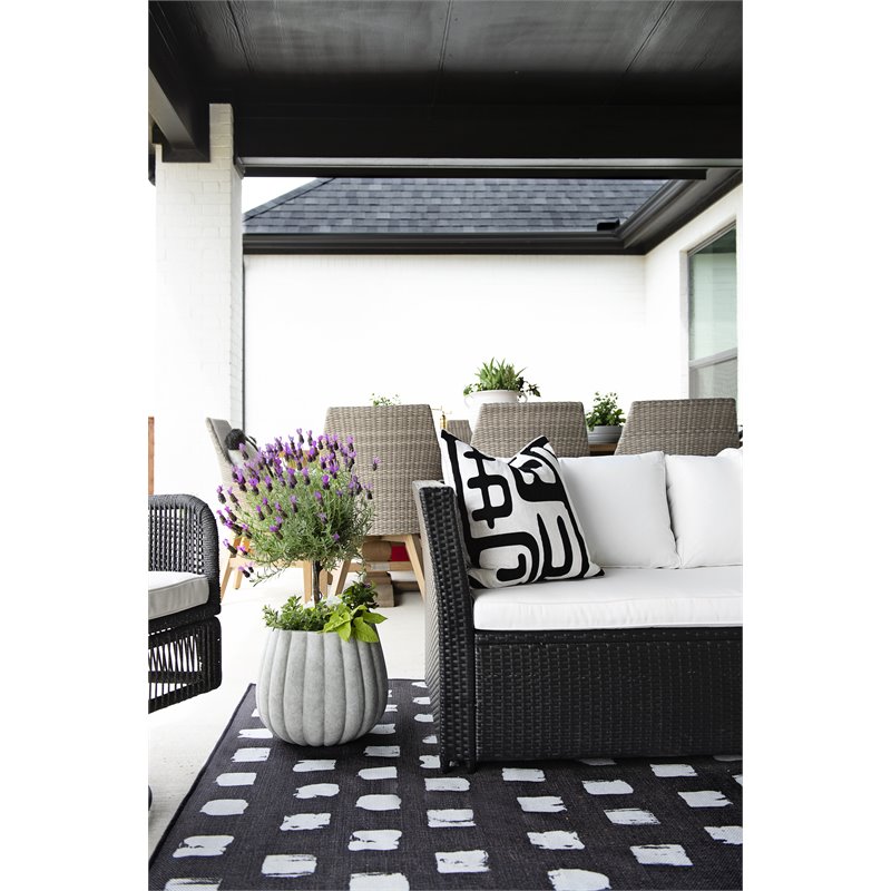 Safavieh Kaston Contemporary Concrete Ficonstone Outdoor Planter in Light Gray