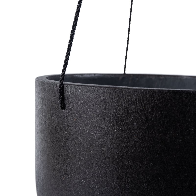 Safavieh Rancer Concrete Ficonstone Outdoor Planter in Black