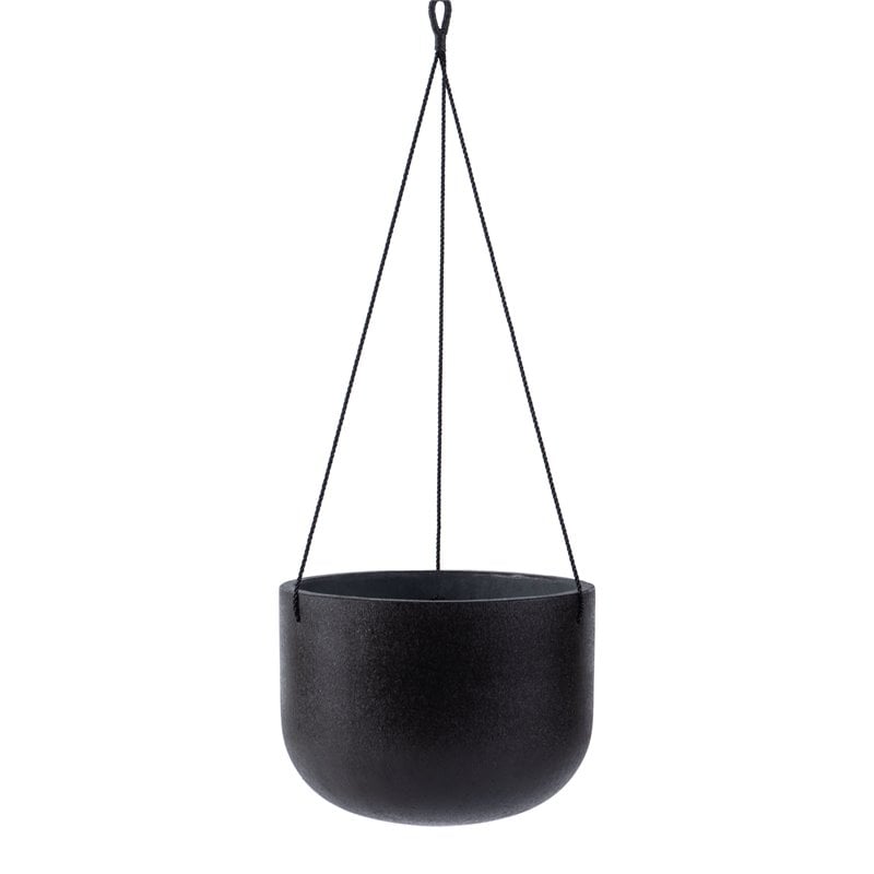 Safavieh Rancer Concrete Ficonstone Outdoor Planter in Black