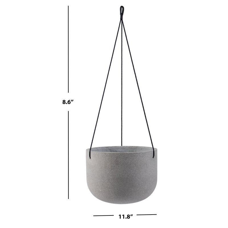 Safavieh Rancer Concrete Ficonstone Outdoor Planter in Light Gray