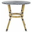 Safavieh Sidford Traditional Wicker / Rattan Bistro Table in Navy and White