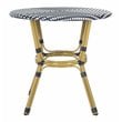 Safavieh Sidford Traditional Wicker / Rattan Bistro Table in Navy and White