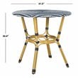 Safavieh Sidford Traditional Wicker / Rattan Bistro Table in Navy and White