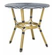 Safavieh Sidford Traditional Wicker / Rattan Bistro Table in Navy and White