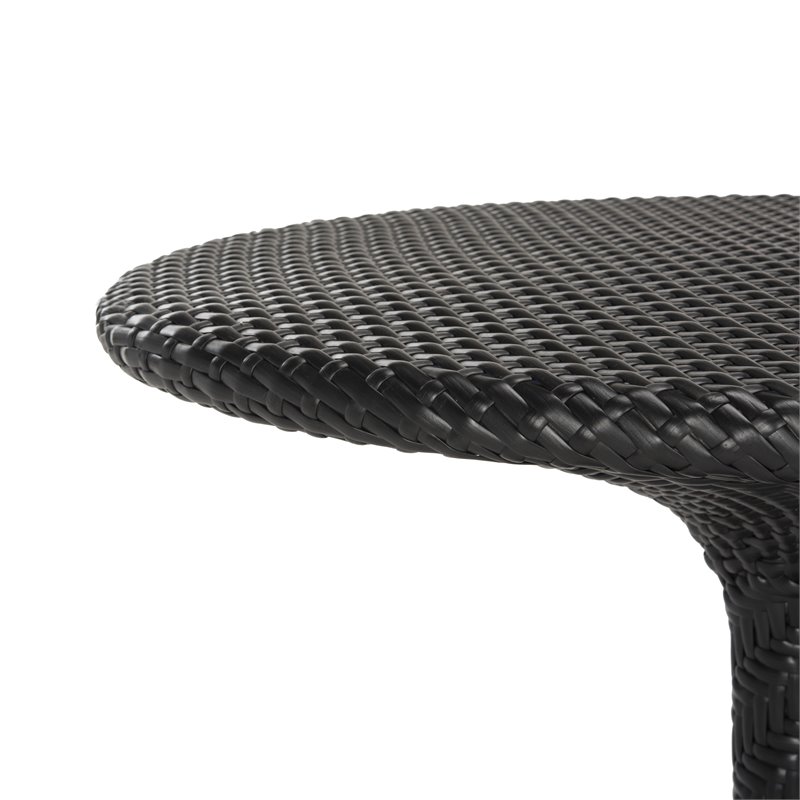Safavieh Bilson Contemporary Rattan Outdoor Bistro Table in Black