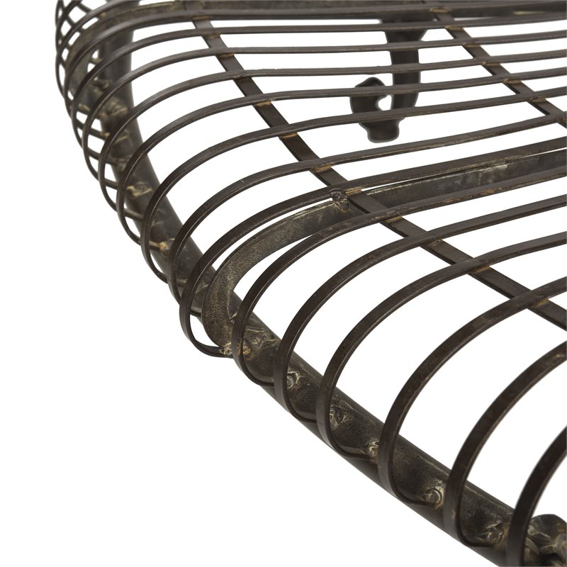 Safavieh Ally Darling Metal Outdoor Tree Bench in Rust Brown