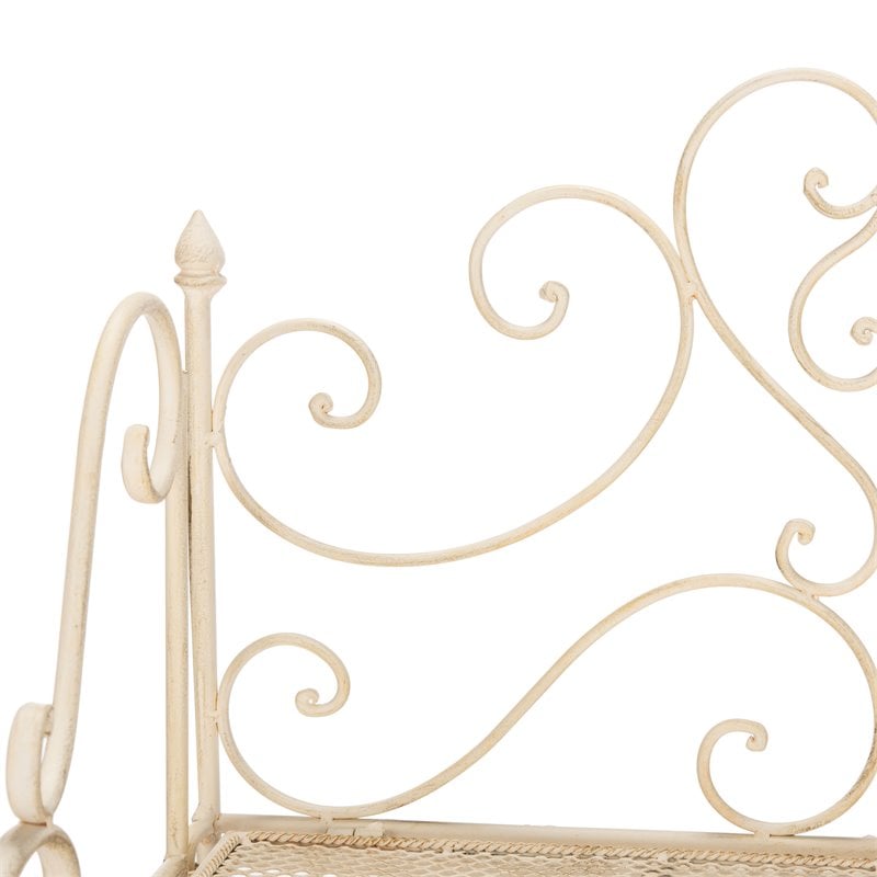 Safavieh Torus 3 Tier Metal Outdoor/Garden Shelf in Pearl White