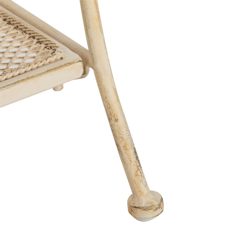 Safavieh Torus 3 Tier Metal Outdoor/Garden Shelf in Pearl White