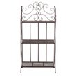 Safavieh Torus 3 Tier Metal Outdoor/Garden Shelf in Unearthed Rust Brown