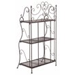 Safavieh Torus 3 Tier Metal Outdoor/Garden Shelf in Unearthed Rust Brown