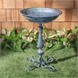 Safavieh Orian Metal/Iron Outdoor/Garden Bird Bath in Mossy Blue