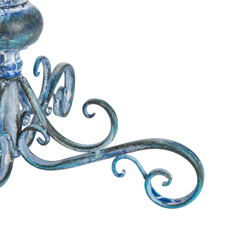 Safavieh Orian Metal/Iron Outdoor/Garden Bird Bath in Mossy Blue