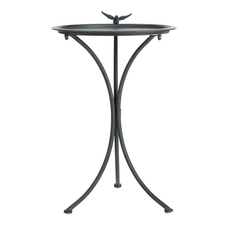 Safavieh Kensi Metal/Iron Outdoor/Garden Bird Bath in Ant Gray