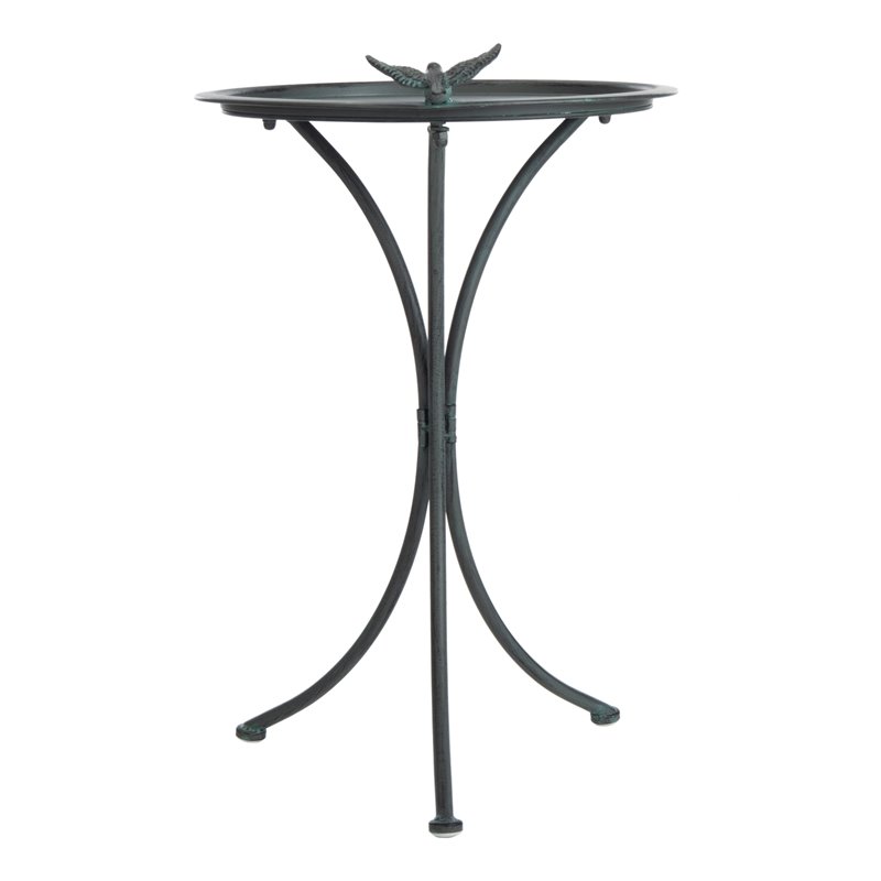 Safavieh Kensi Metal/Iron Outdoor/Garden Bird Bath in Ant Gray