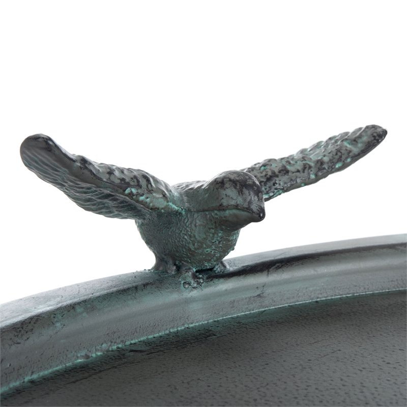 Safavieh Kensi Metal/Iron Outdoor/Garden Bird Bath in Ant Gray