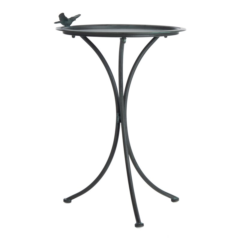 Safavieh Kensi Metal/Iron Outdoor/Garden Bird Bath in Ant Gray