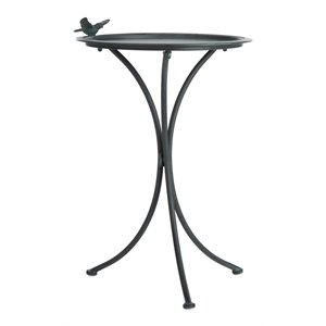 Safavieh Kensi Metal/Iron Outdoor/Garden Bird Bath in Ant Gray