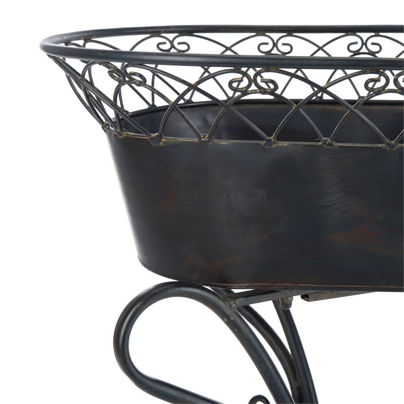 Safavieh Hendrick Metal Outdoor/Garden Planters in Black Rust