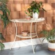Safavieh Genson Metal/Iron Outdoor End Table with Two Tiers in Pearl White