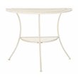 Safavieh Genson Metal/Iron Outdoor End Table with Two Tiers in Pearl White