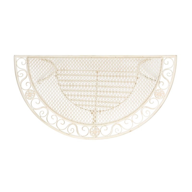 Safavieh Genson Metal/Iron Outdoor End Table with Two Tiers in Pearl White