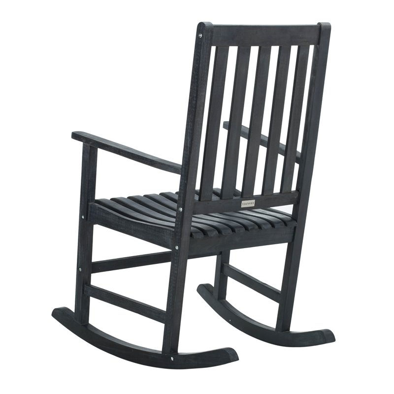 Safavieh Barstow Acacia Wood Rocking Chair in Dark Slate Gray