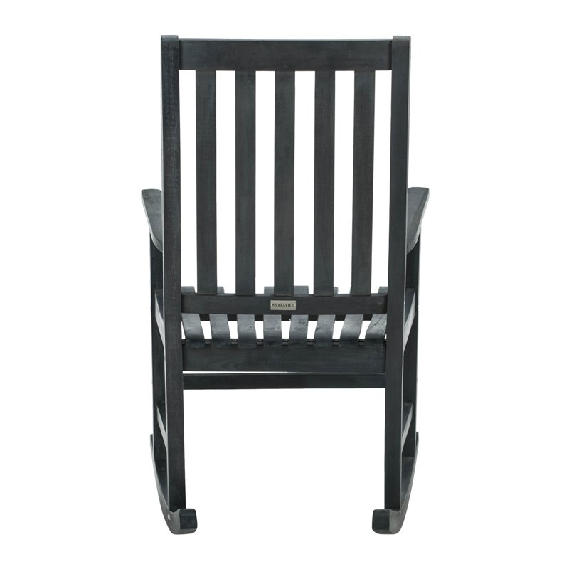Safavieh Barstow Acacia Wood Rocking Chair in Dark Slate Gray