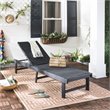 Safavieh Manteca Acacia Wood Lounge Chair in Dark Slate Gray