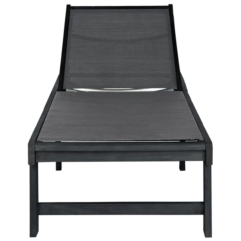 Safavieh Manteca Acacia Wood Lounge Chair in Dark Slate Gray