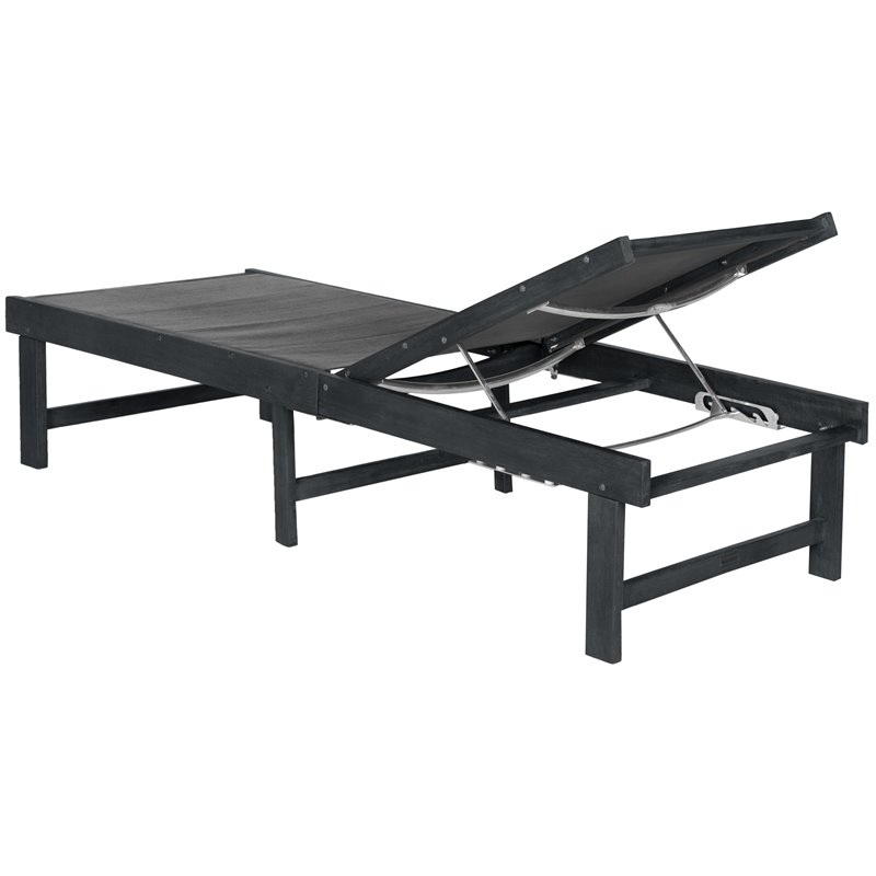 Safavieh Manteca Acacia Wood Lounge Chair in Dark Slate Gray