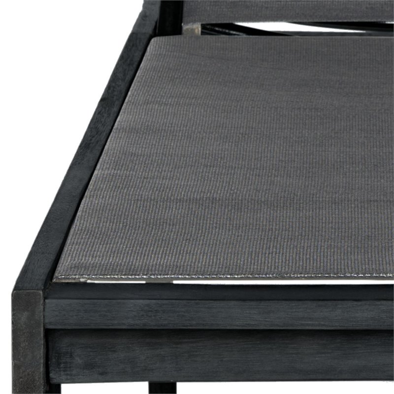Safavieh Manteca Acacia Wood Lounge Chair in Dark Slate Gray