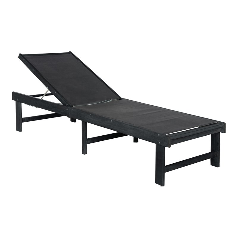 Safavieh Manteca Acacia Wood Lounge Chair in Dark Slate Gray