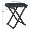 Safavieh Covina Acacia Wood Outdoor Tray Table in Dark Slate Gray